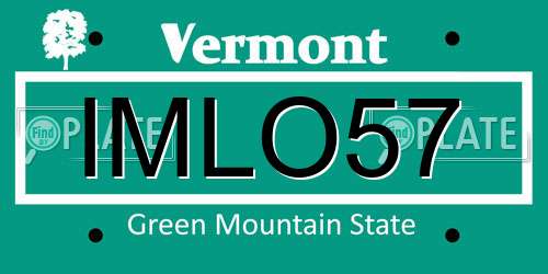 IMLO57 Vermont License Plate