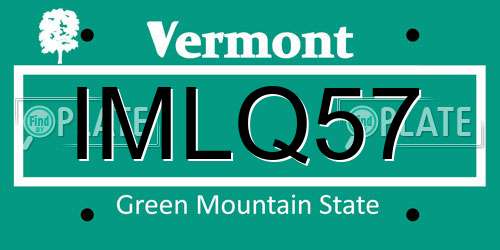 IMLQ57 Vermont License Plate