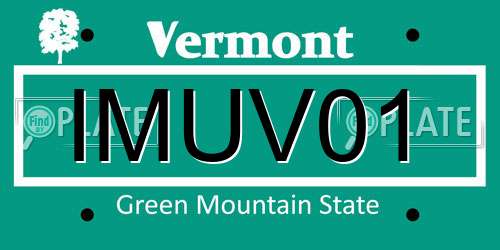 IMUV01 Vermont License Plate