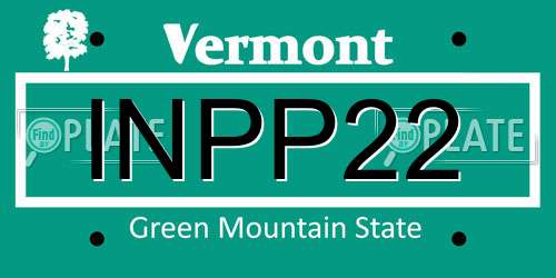 INPP22 Vermont License Plate