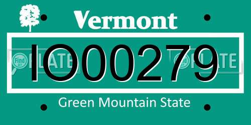IO00279 Vermont License Plate