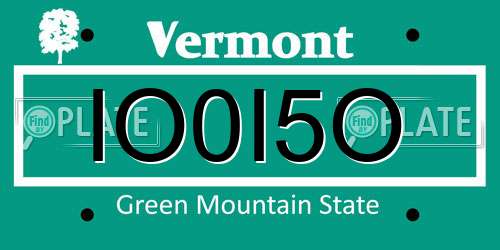IO0I5O Vermont License Plate
