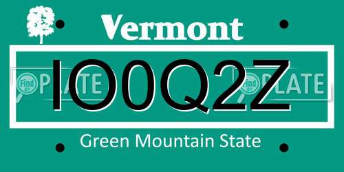 IO0Q2Z Vermont License Plate