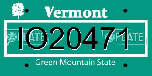 IO20471 Vermont License Plate