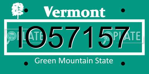 IO57157 Vermont License Plate