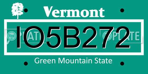 IO5B272 Vermont License Plate