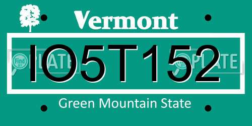 IO5T152 Vermont License Plate