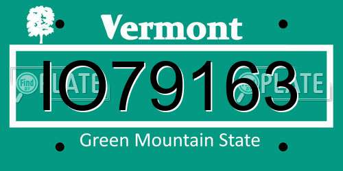 IO79163 Vermont License Plate