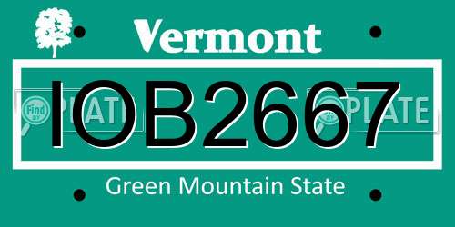 IOB2667 Vermont License Plate