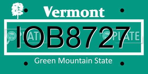 IOB8727 Vermont License Plate