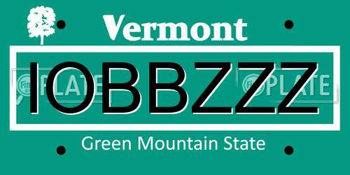 IOBBZZZ Vermont License Plate
