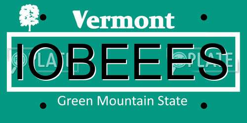 IOBEEES Vermont License Plate