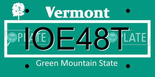 IOE48T Vermont License Plate