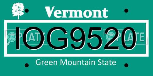 IOG9520 Vermont License Plate