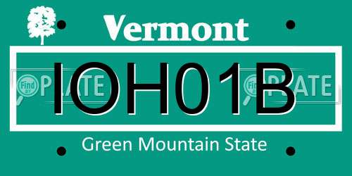 IOH01B Vermont License Plate