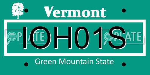 IOH01S Vermont License Plate