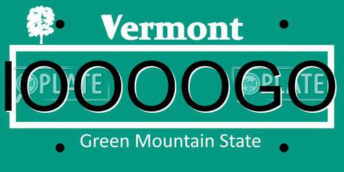 IOOOOGO Vermont License Plate