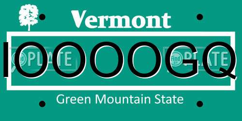 IOOOOGQ Vermont License Plate