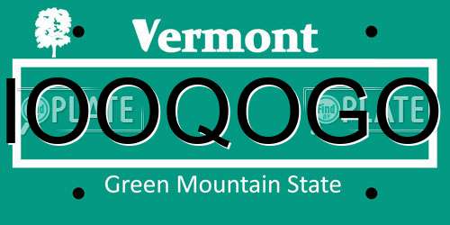 IOOQOGO Vermont License Plate