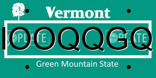 IOOQQGQ Vermont License Plate