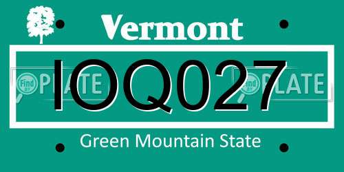 IOQ027 Vermont License Plate