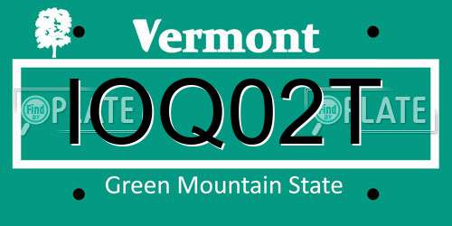 IOQ02T Vermont License Plate