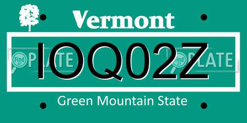 IOQ02Z Vermont License Plate