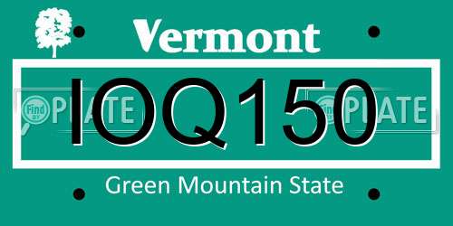 IOQ150 Vermont License Plate