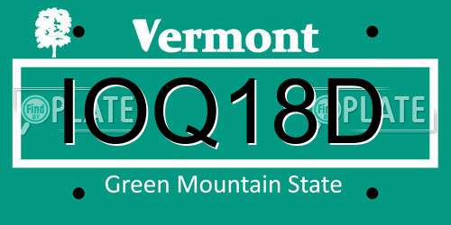 IOQ18D Vermont License Plate