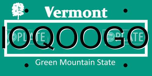 IOQOOGO Vermont License Plate