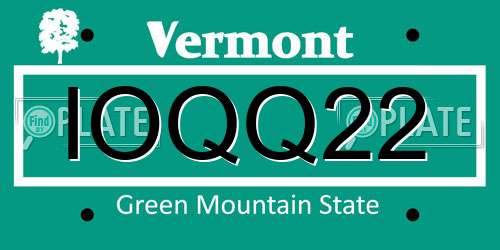 IOQQ22 Vermont License Plate