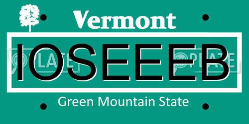 IOSEEEB Vermont License Plate