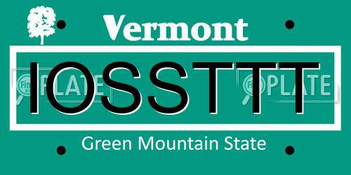 IOSSTTT Vermont License Plate