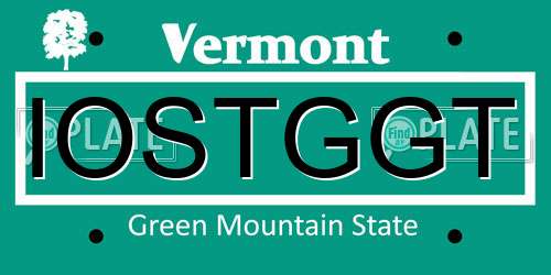 IOSTGGT Vermont License Plate