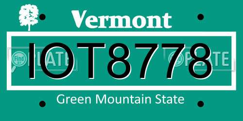 IOT8778 Vermont License Plate
