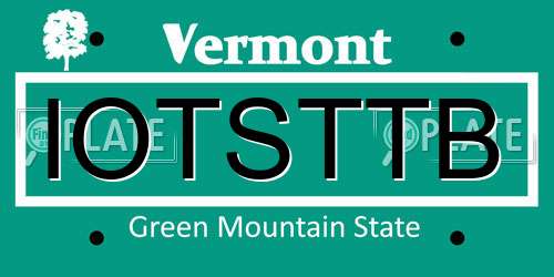 IOTSTTB Vermont License Plate