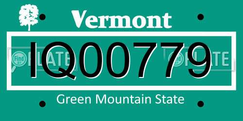 IQ00779 Vermont License Plate