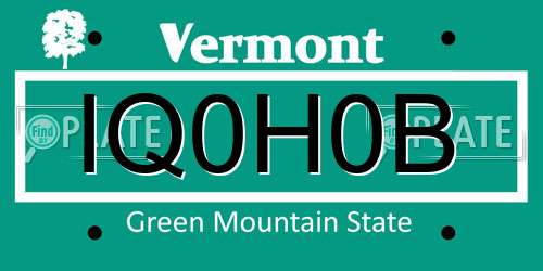 IQ0H0B Vermont License Plate