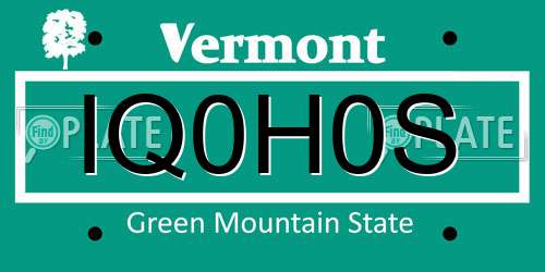 IQ0H0S Vermont License Plate