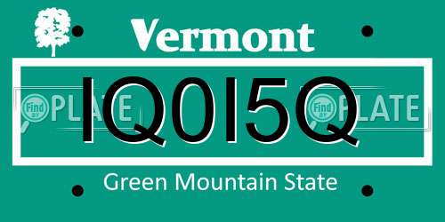IQ0I5Q Vermont License Plate