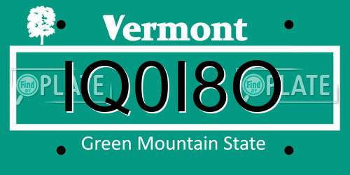 IQ0I8O Vermont License Plate