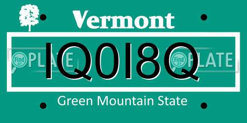 IQ0I8Q Vermont License Plate