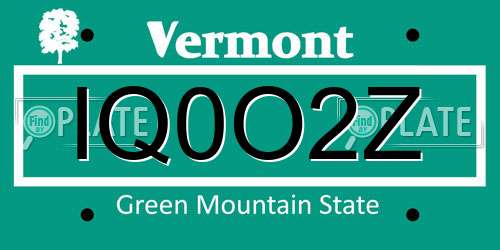 IQ0O2Z Vermont License Plate