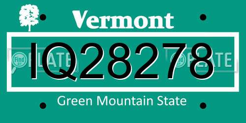 IQ28278 Vermont License Plate