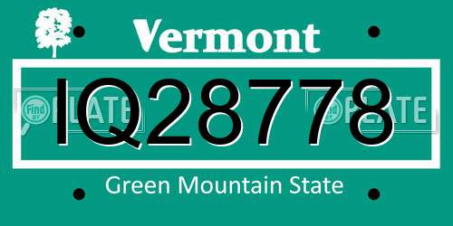 IQ28778 Vermont License Plate