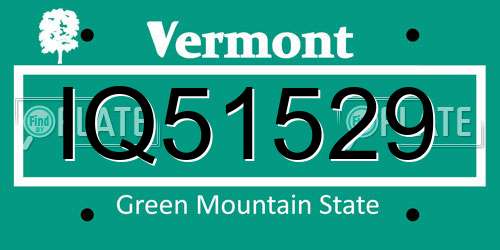IQ51529 Vermont License Plate