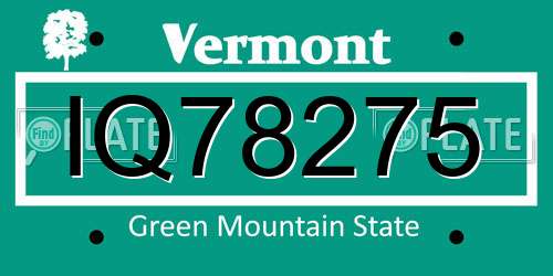 IQ78275 Vermont License Plate