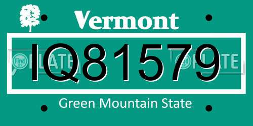IQ81579 Vermont License Plate