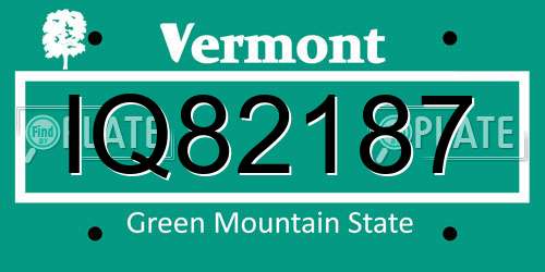 IQ82187 Vermont License Plate