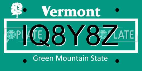 IQ8Y8Z Vermont License Plate